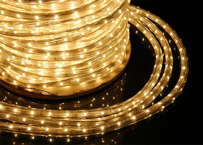LED-дюралайт трехжильный квадратный 10 м Белый теплый (27813453)