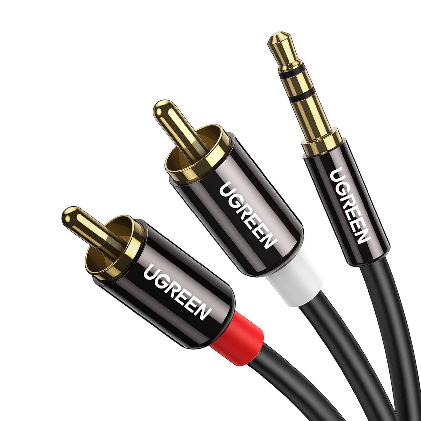 Кабель аудио UGREEN AV116 3,5 мм Male to 2RCA Male Hi-Fi Cable 5 м Черный (10591)