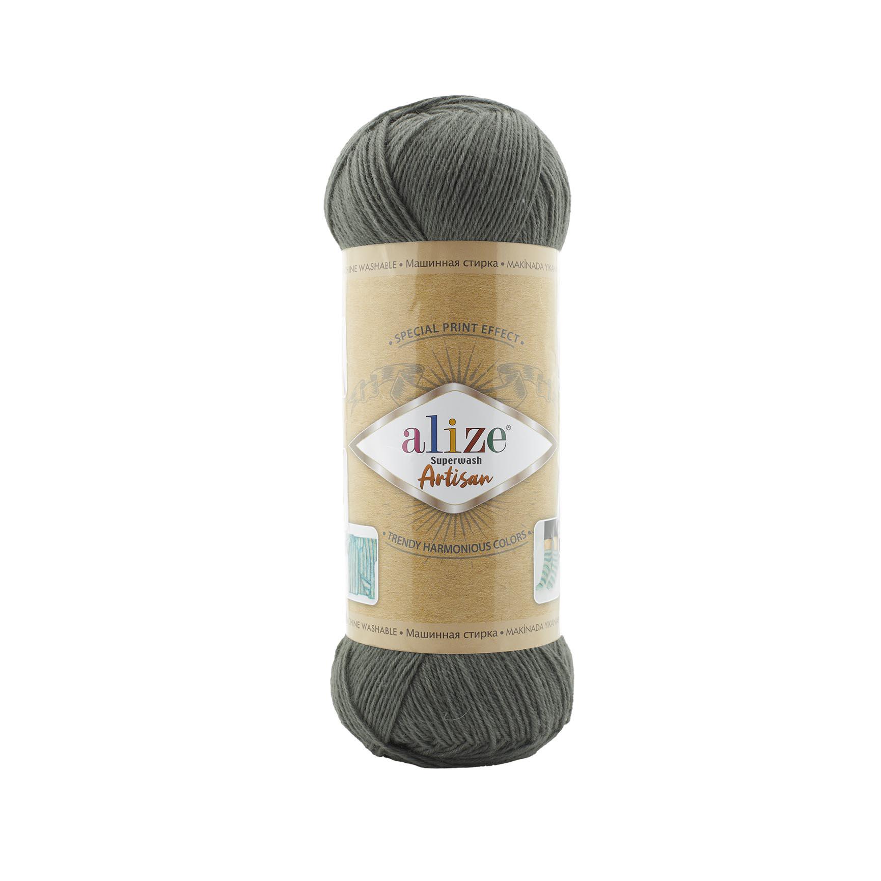 Пряжа носочная Alize Superwash Artisan 274 хаки (3680)