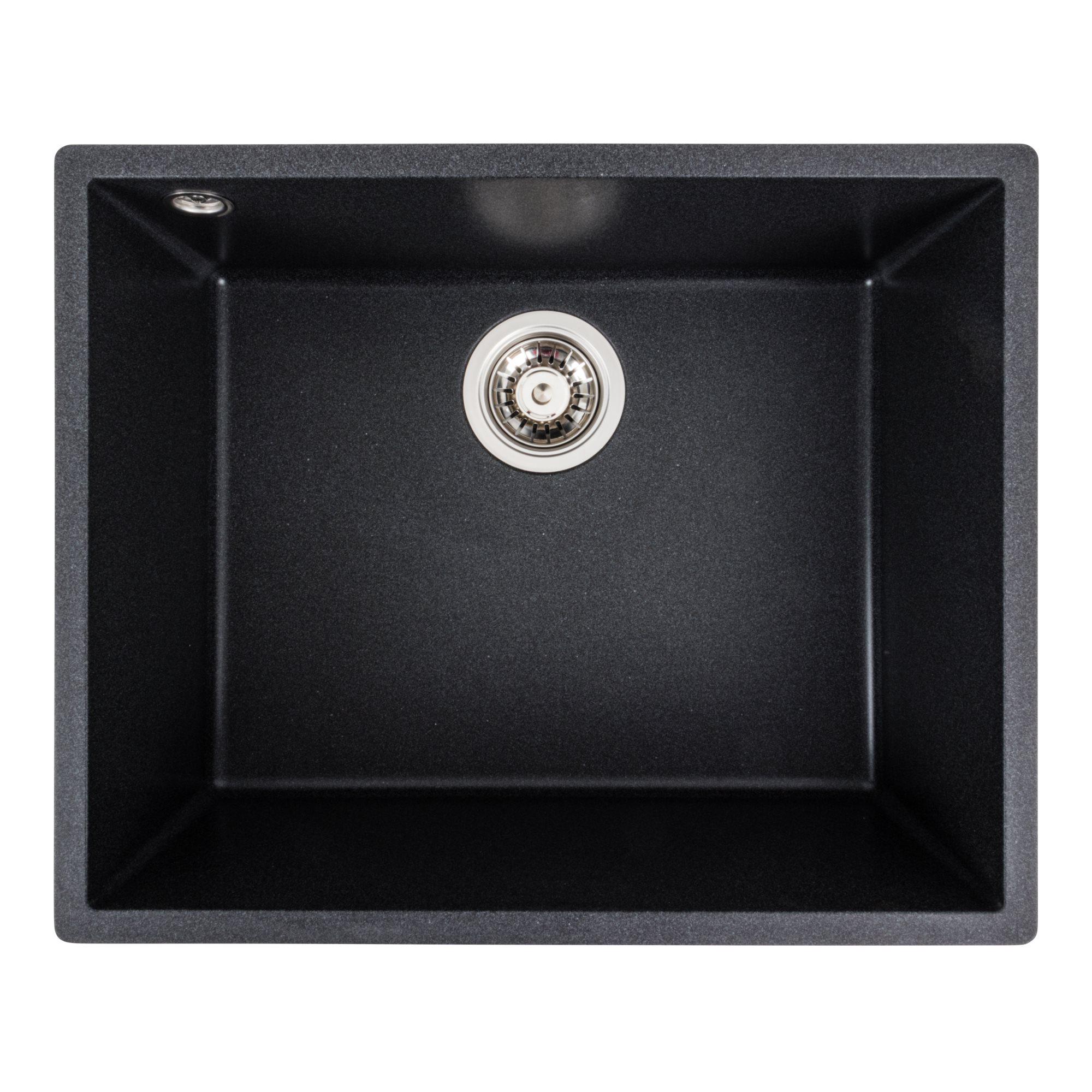 Мийка для кухні гранітна Platinum 5444 OASIS матова Карбон