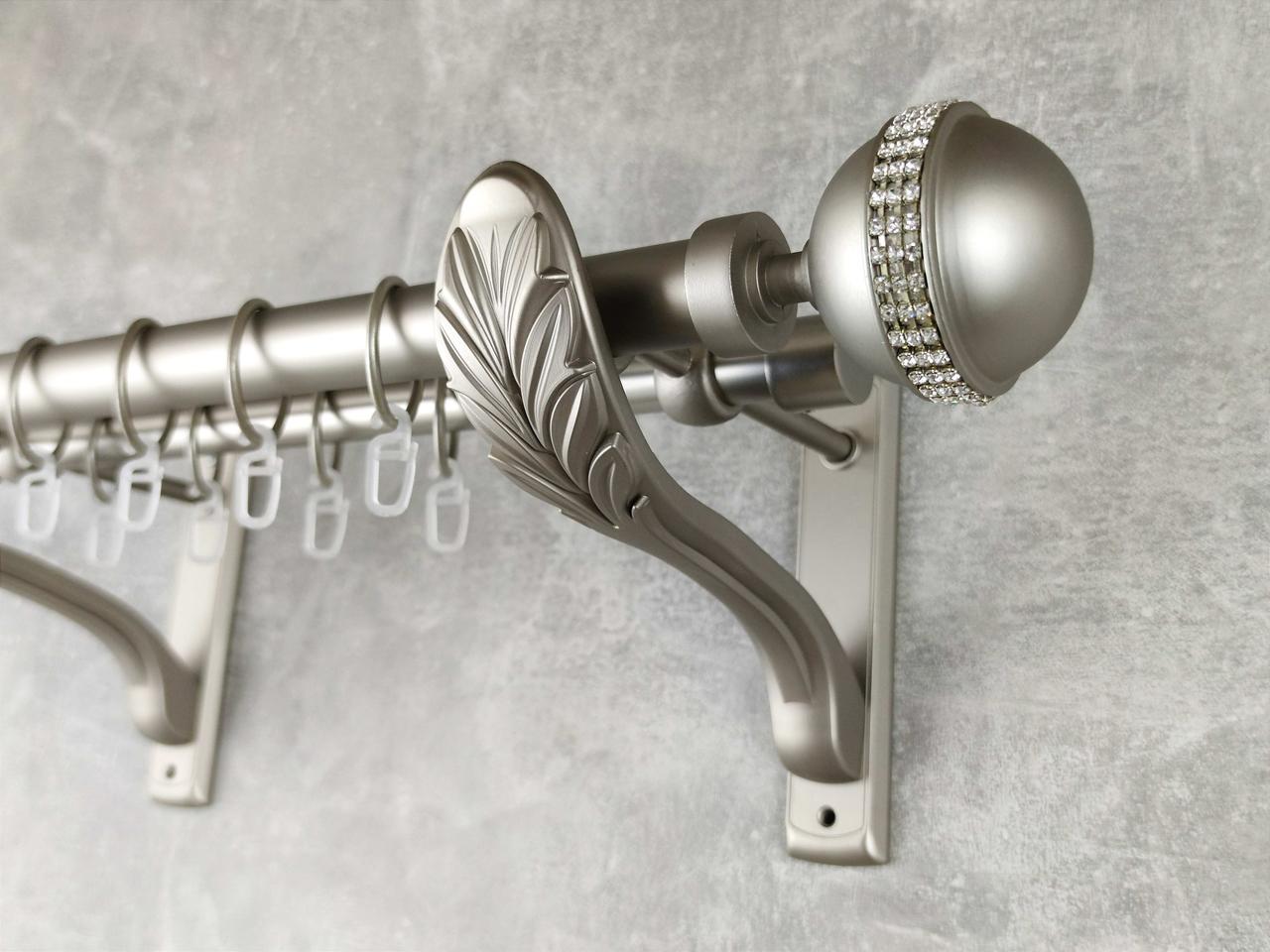 Карниз MStyle металлический для штор двухрядный Авея 25/19 мм гладкий 300 см Сатин (5012873)