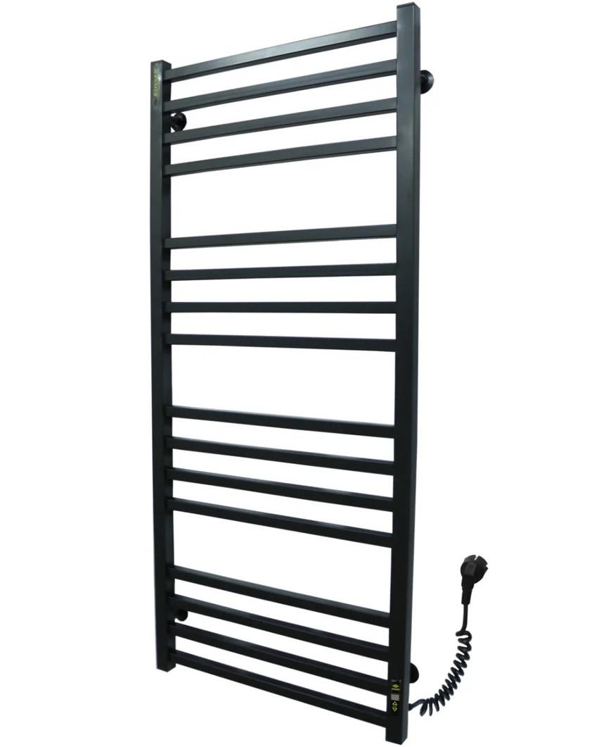 Рушникосушарка електричний KOSSER Лесенка Велді ER з таймером нержавіюча сталь 16 секцій 1200х600 мм Чорний