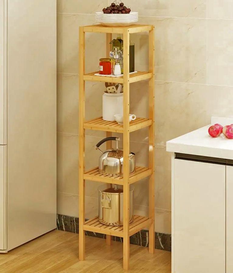 Стеллаж кухонный из дерева Кулин 5 Карри (СТА-505403) Стеллаж кухонный из дерева Кулин 5 Карри (СТА-505403)