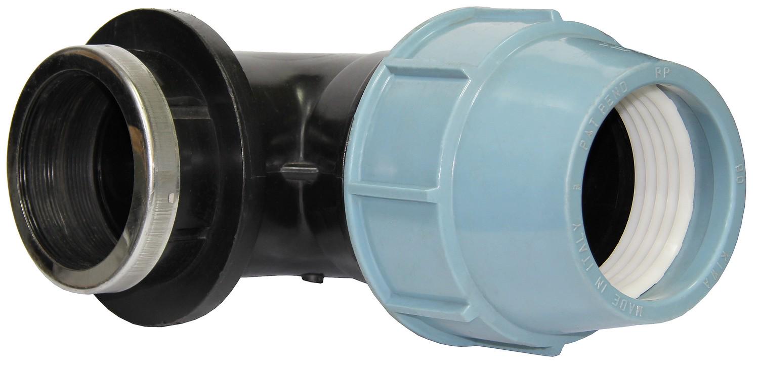 Колено зажимное Unidelta 90° для полиэтиленовых труб с внутренней резьбой КЗ 90 мм x 3" (UN3601)