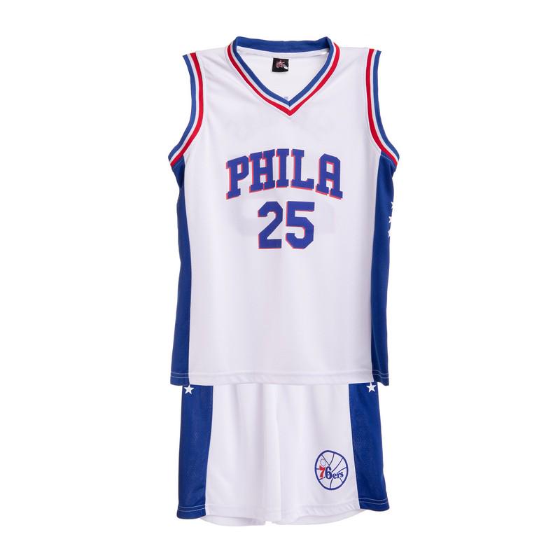 Форма баскетбольная подростковая NB-Sport NBA PHILA 25 BA-0927 L 10-13 лет Бело-синий (DR014786) - фото 7