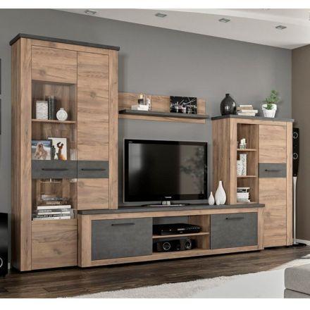 Стенка для гостиной Mebel Service Монтреал 315х45х200 см Дуб крафт Табако/Матера (23526235) Стенка для гостиной Mebel Service Монтреал 315х45х200 см Дуб крафт Табако/Матера (23526235)