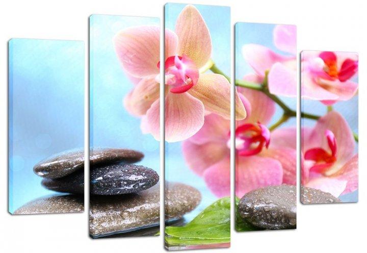 Картина модульная на холсте DK Орхидея и камни 108x80 см (PLM5-10)