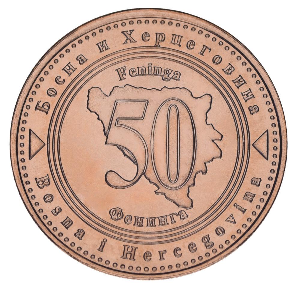 Коллекционная монета Босния и Герцеговина 50 фенингов 2021 UNC (М21623)