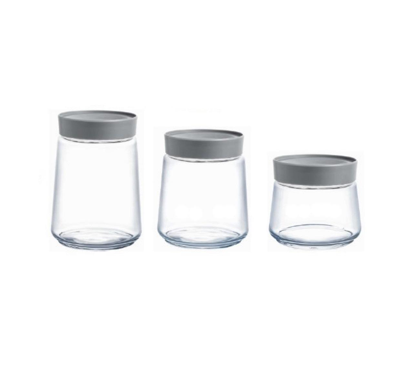Набор банок для сыпучих Luminarc Q6631 Jar Swing 3 шт. с серой крышкой