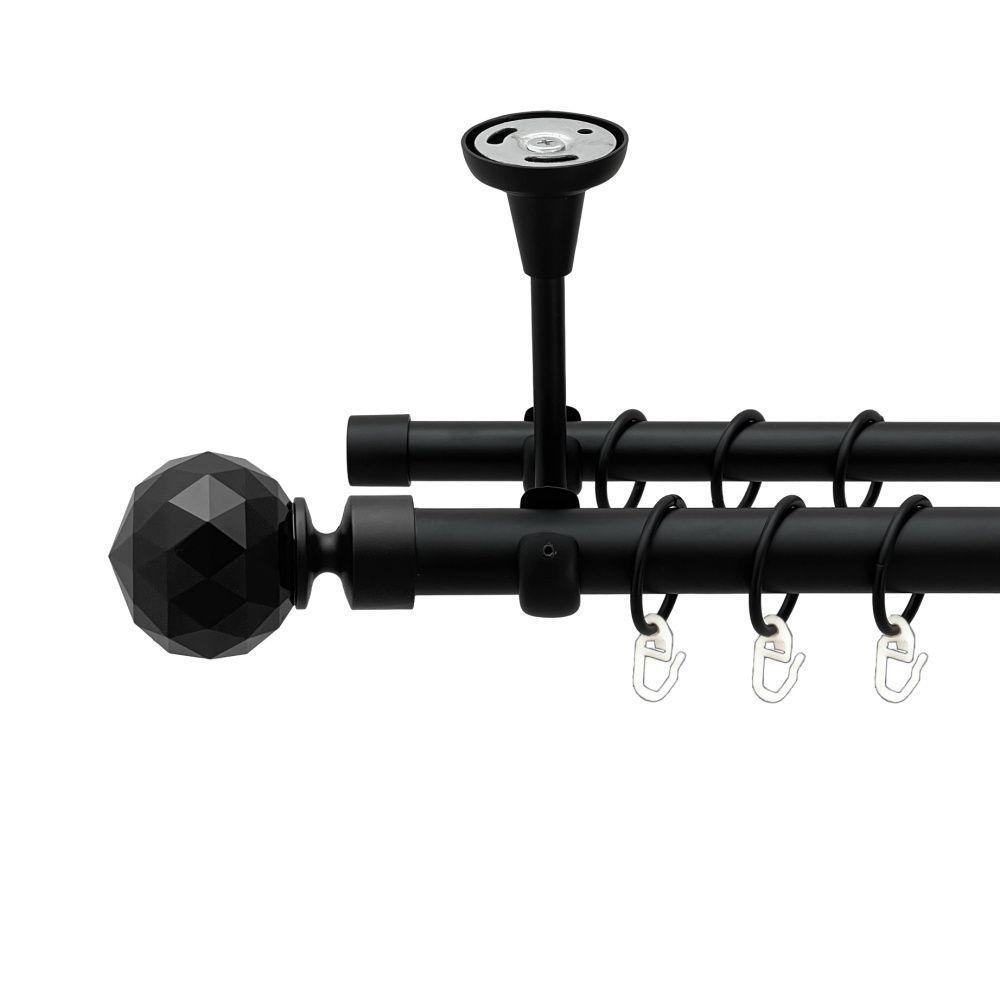 Карниз Orvit Люмієра дворядний гладкий 300 см Чорний (00-00020903)