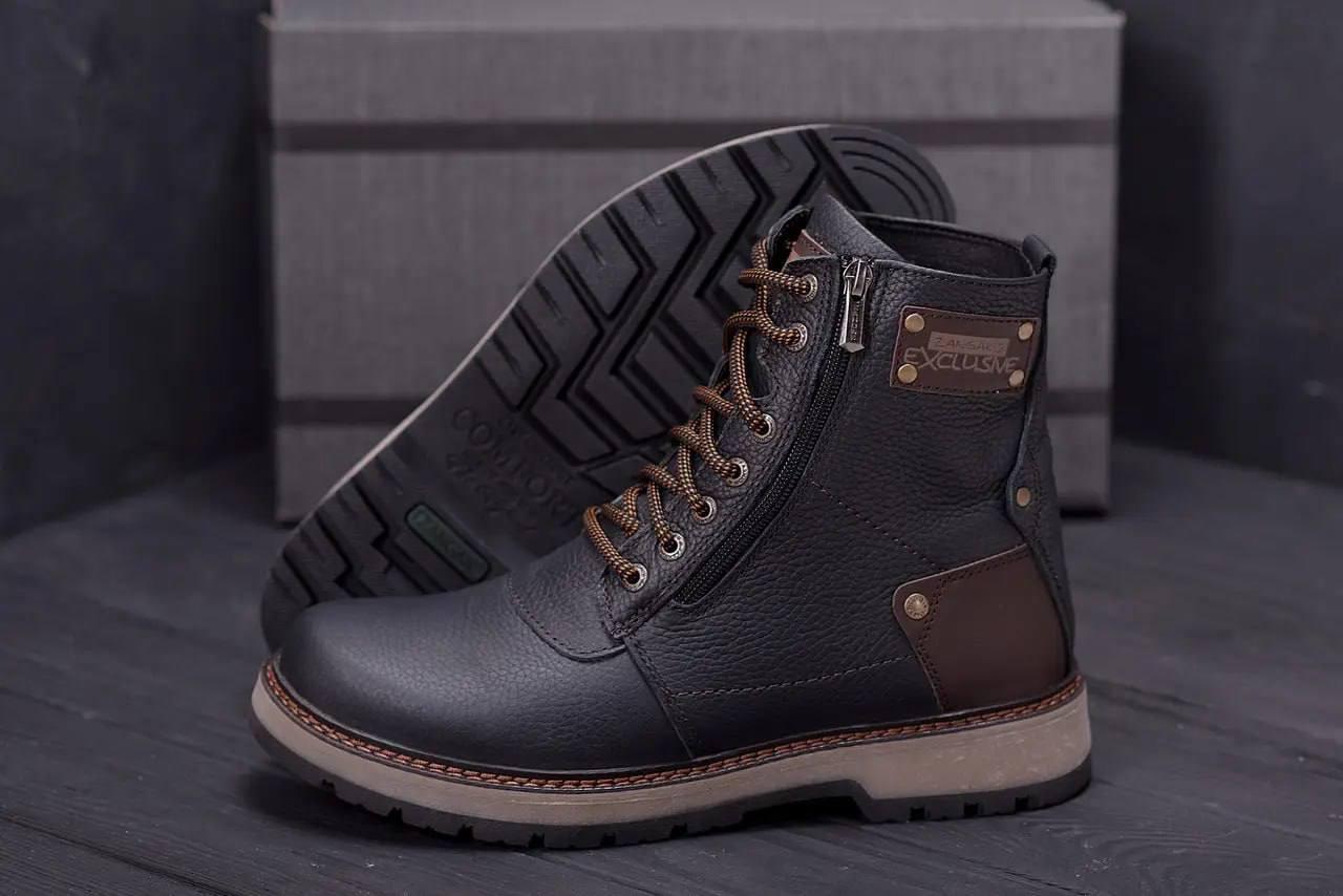 Сапоги зимние мужские кожаные ZG Flotar Military р. 40 26 см Черный (28542349) - фото 9