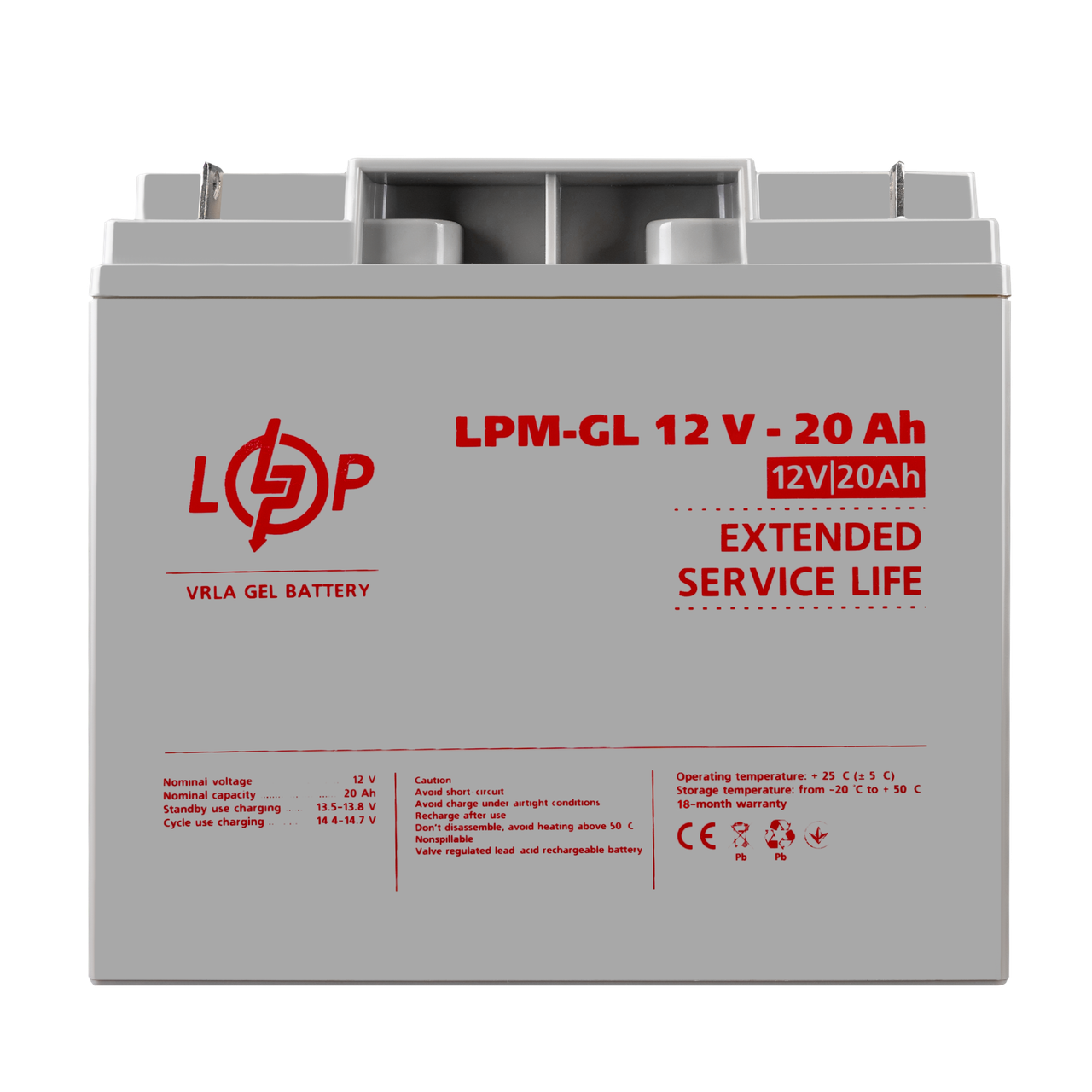 Аккумулятор гелевый LPM-GL 12V-20 Ah