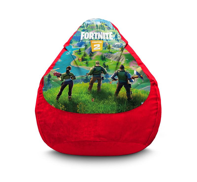 Кресло мешок iPuff Fortnite Team Red Флок XL 80x110 см Красный