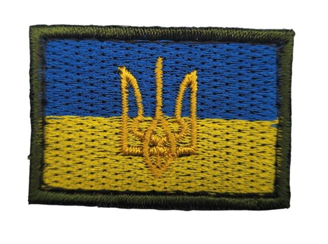 Шеврон Флаг ВСУ с гербом 4,5х3 см Олива (3584347)