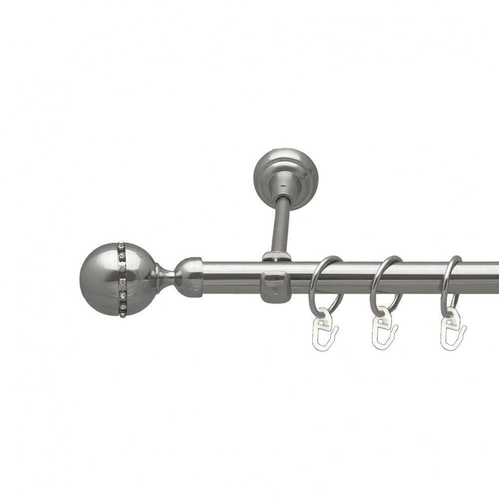 Карниз для штор Orvit нержавіюча сталь Кортеза однорядний гладкий 240 см (00-00015956)