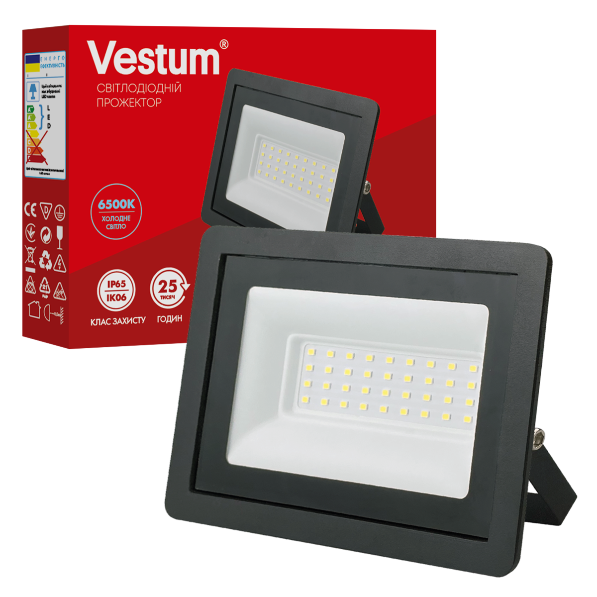 Светодиодный прожектор LED Vestum 30W 6500K 180-260V IP65 (1-VS-3015)