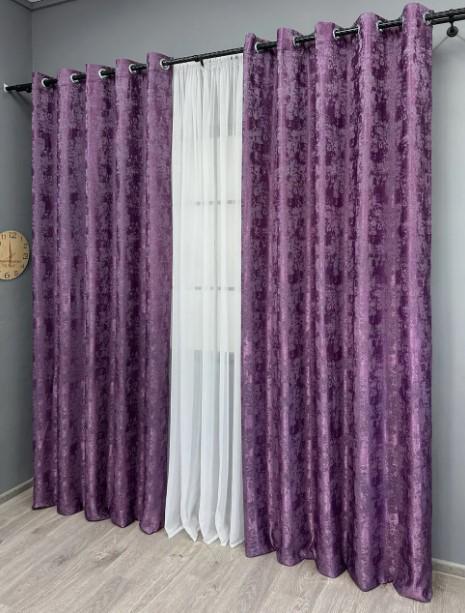 Комплект штор на люверсах Sultan YL жаккард 1,5х2,5 м 2 шт. Фиолетовый (1547ш 37-0255) - фото 3 Комплект штор на люверсах Sultan YL жаккард 1,5х2,5 м 2 шт. Фиолетовый (1547ш 37-0255) - фото 3