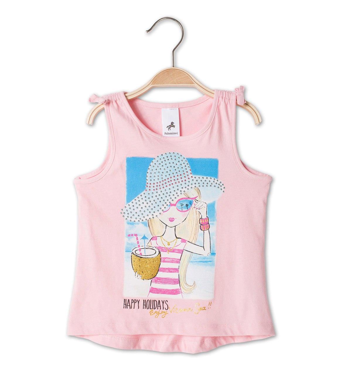 Майка літня зі стразами C&A для дівчинки 122 см Рожевий (53495)