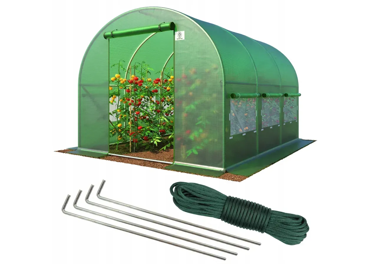Теплица садовая Garden Rosa с окнами с армированной пленкой 6 м2 Зеленый (P0021)