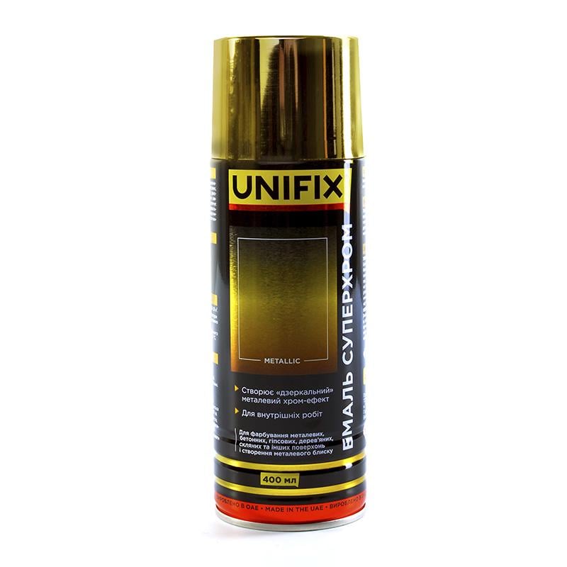 Емаль акрилова Unifix суперхром дзеркальний 400 мл Золотистий глянець (951053)