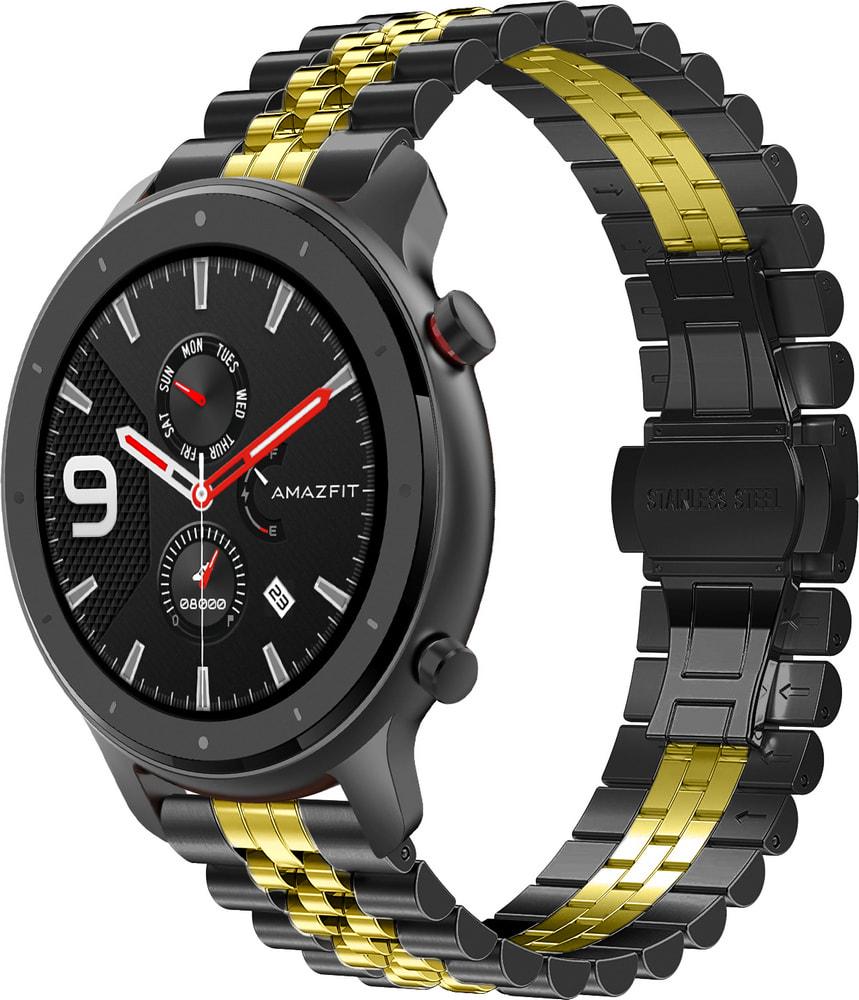Браслет металлический Stech Line для Amazfit GTR 47mm Black Gold (29149-02)