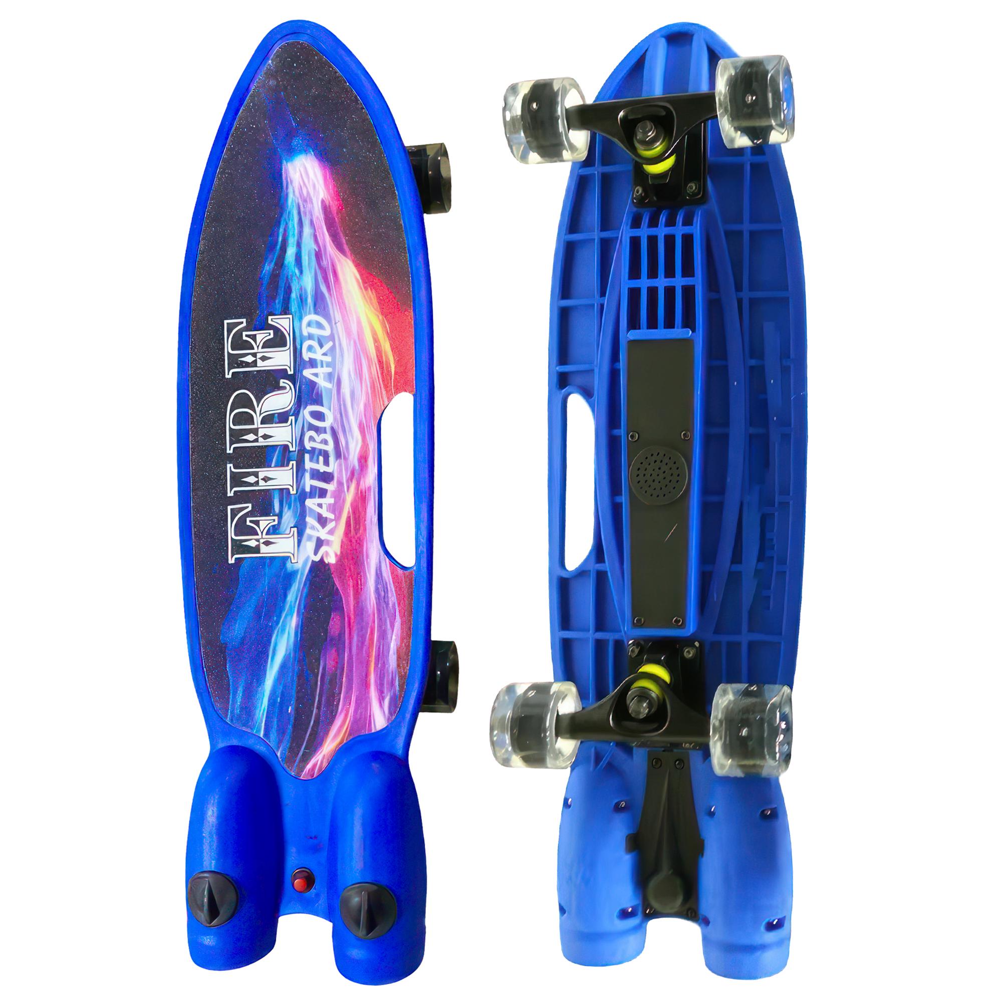 Скейтборд з ефектом диму колеса зі світловими та музичними ефектами Fire Skatebo Art Синій (НКП) - фото 3 Скейтборд з ефектом диму колеса зі світловими та музичними ефектами Fire Skatebo Art Синій (НКП) - фото 3