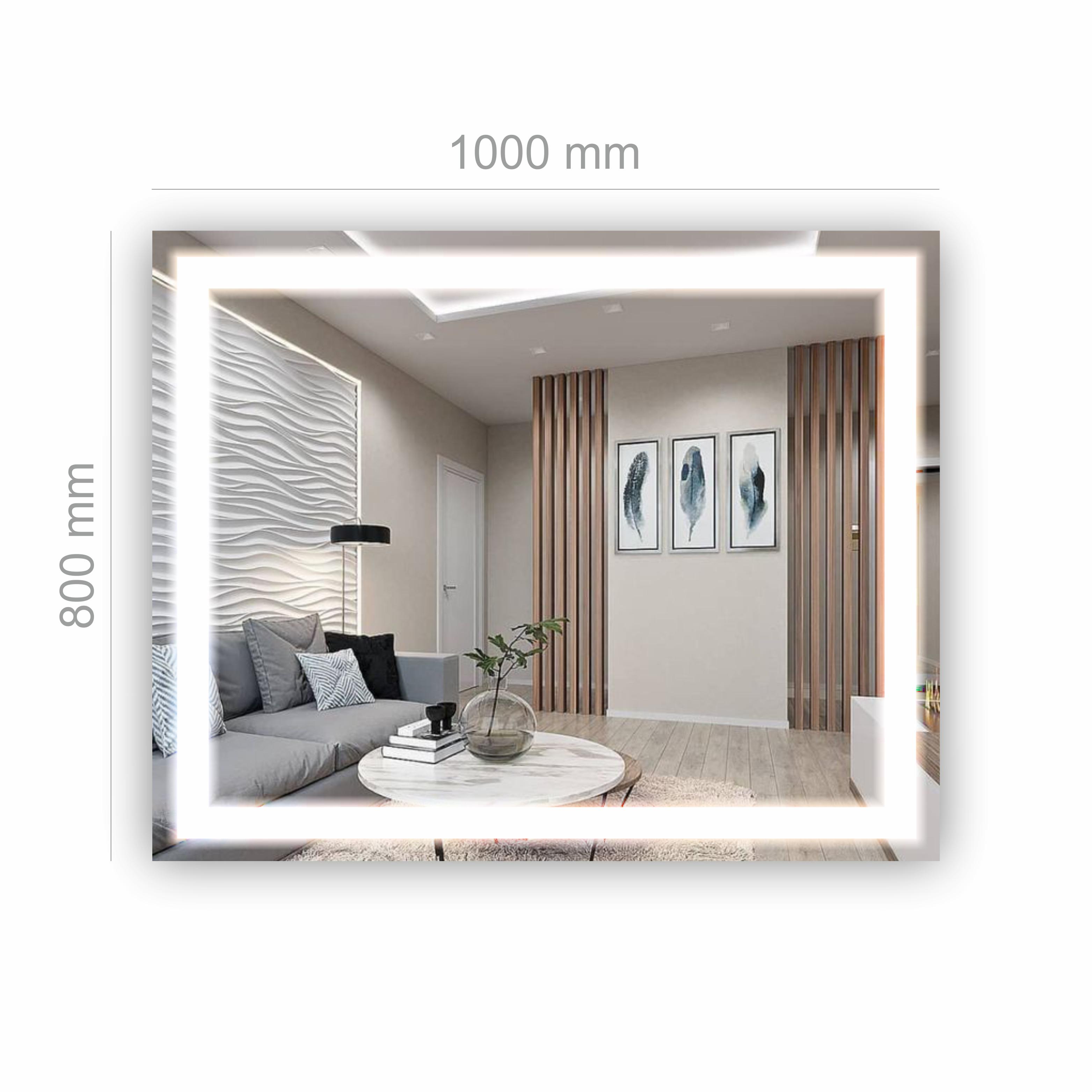 Зеркало с LED подсветкой 1000х800 мм (R-004) - фото 2 Зеркало с LED подсветкой 1000х800 мм (R-004) - фото 2