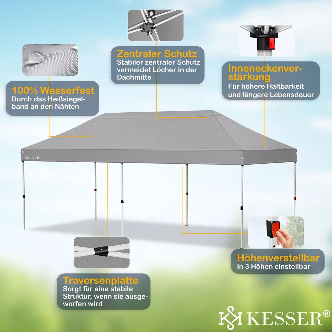 Павільйон садовий KESSER 6x3 м UV50+ Світло-сірий - фото 3 Павільйон садовий KESSER 6x3 м UV50+ Світло-сірий - фото 3
