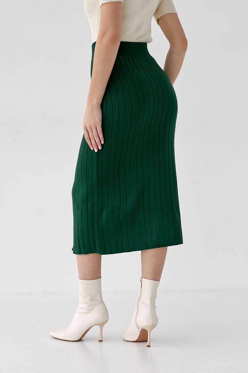 Юбка миди в рубчик M Зеленый (9505974) - фото 2