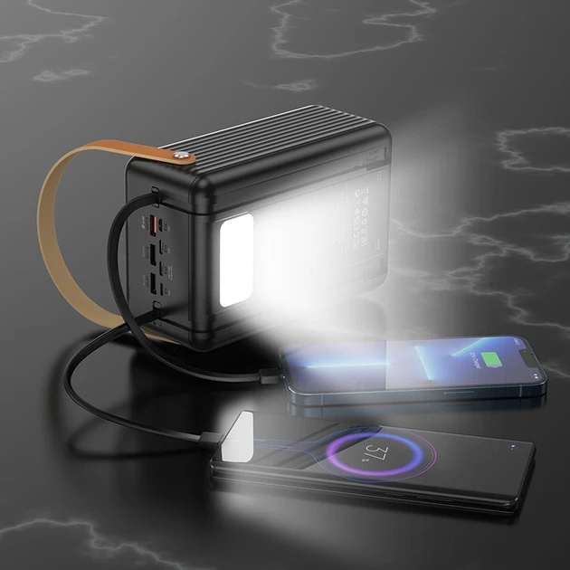 Повербанк Borofone BJ32 PD 22,5W 80000mAh c фонарем Black (BJ32) - фото 5