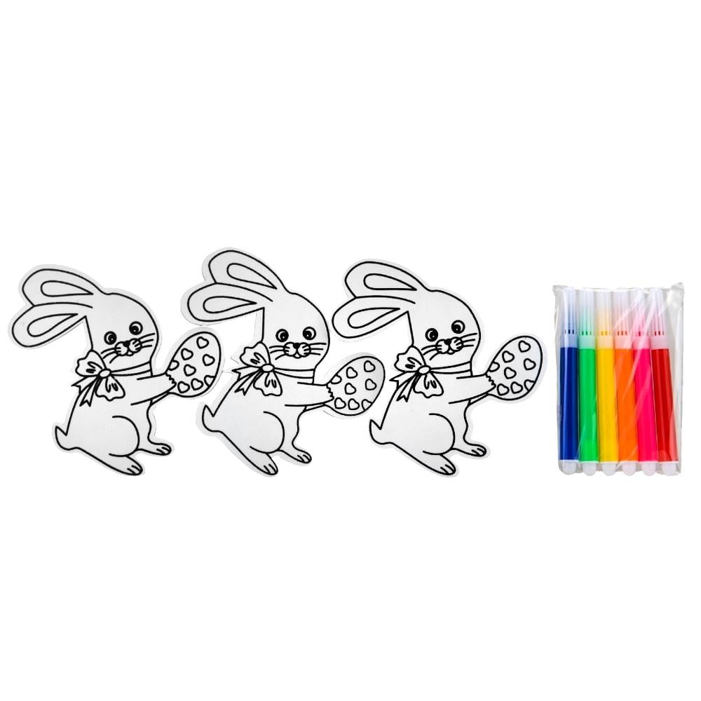 Набор кроликов с фломастерами Раскраска 3 шт. (9109-077)