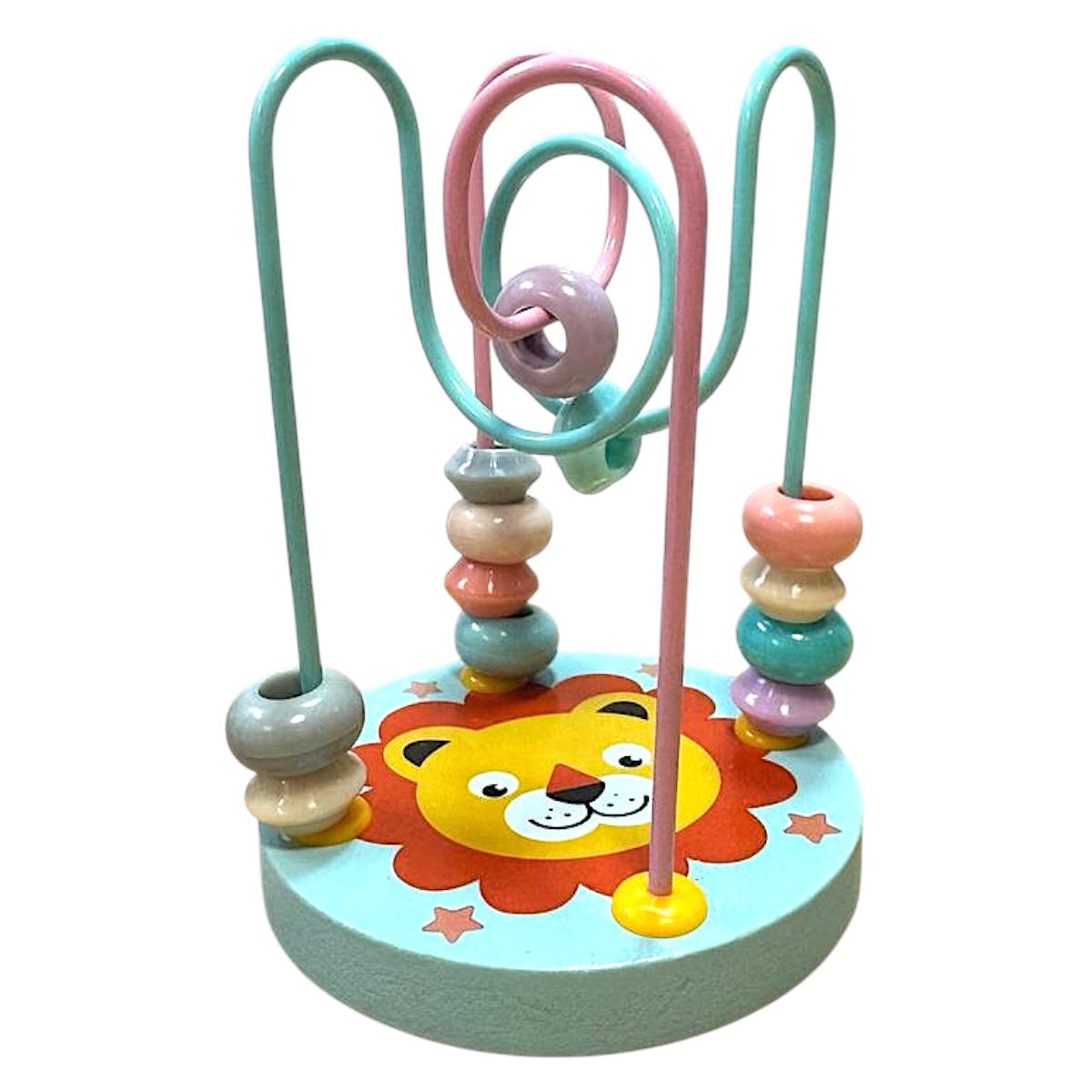 Пальчиковый деревянный лабиринт WToys 58958/60 Львенок в коробке (113942)