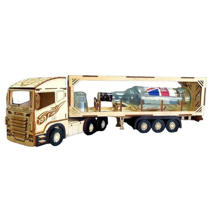 Подарункова коробка Woodcraft Вантажівка з дерева 58х10х15 см (а424 )