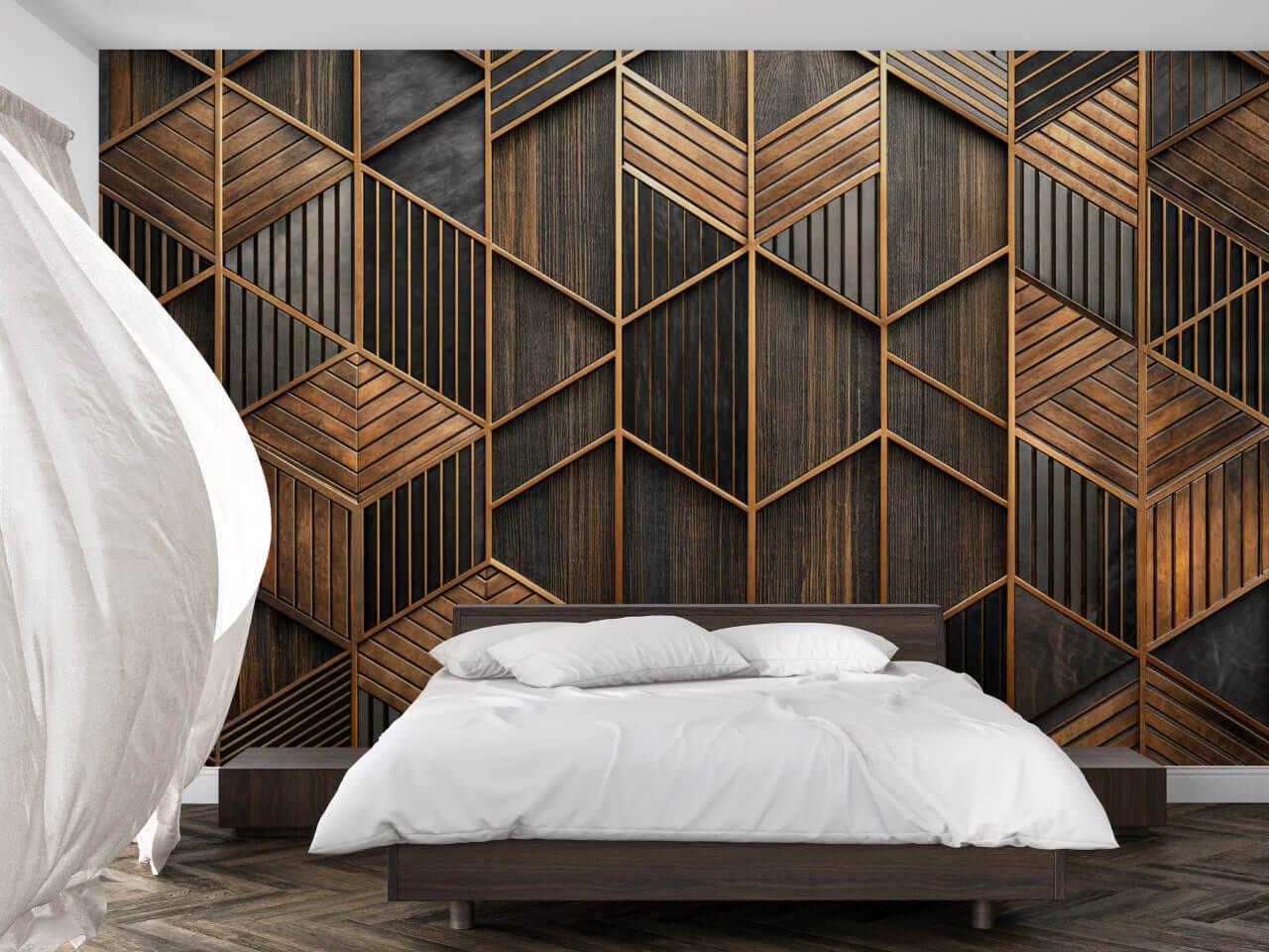 Фотошпалери флізелінові Styleo Print-walls 3D Геометрія в дереві 0114 350х270 см (Pw-0114/3)