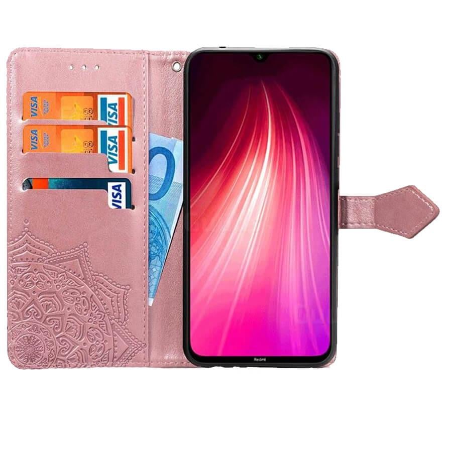 Шкіряний чохол (книжка) Art Case з візитниці для Xiaomi Redmi Note 8T Рожевий - фото 2