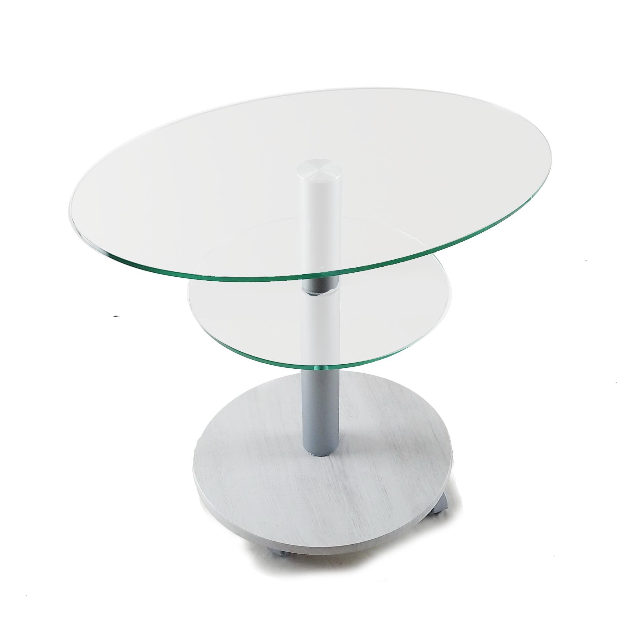 Стол журнальный стеклянный Commus Bravo Light O satin-sosnak-alm60 Белый/Хром (444820247) - фото 3 Стол журнальный стеклянный Commus Bravo Light O satin-sosnak-alm60 Белый/Хром (444820247) - фото 3