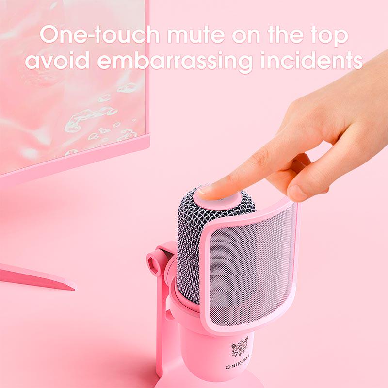 Микрофон настольный Onikuma M630 USB Gaming для ПК PS5 Mac Pink (30674505) - фото 4 Микрофон настольный Onikuma M630 USB Gaming для ПК PS5 Mac Pink (30674505) - фото 4