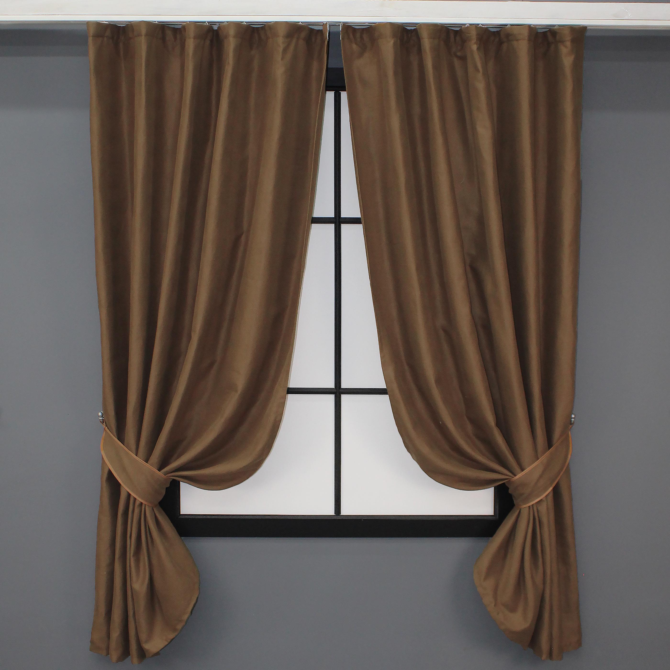 Комплект коротких штор VR-Textil микровелюр Petek № 789ш 130х170 см 2 шт. Коричневый (35-0027)