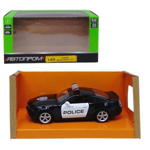 Игрушка машинка металлическая Автопром Ford Mustang GT полиция Черный (2987476868)