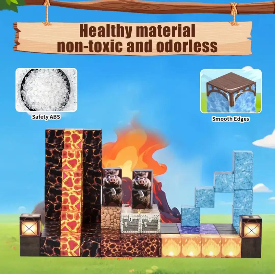 Конструктор Майнкрафт вулкан та портал в підземелля 100 кубиків - фото 5 Конструктор Майнкрафт вулкан та портал в підземелля 100 кубиків - фото 5