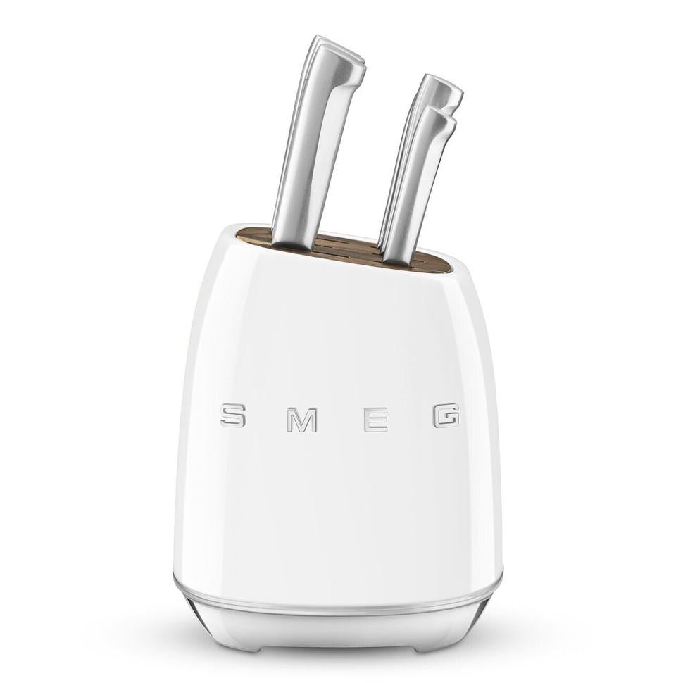Набор кухонный ножей с подставкой Smeg 50'S RETRO STYLE из нержавеющей стали 6 шт. Белый (2939978867)