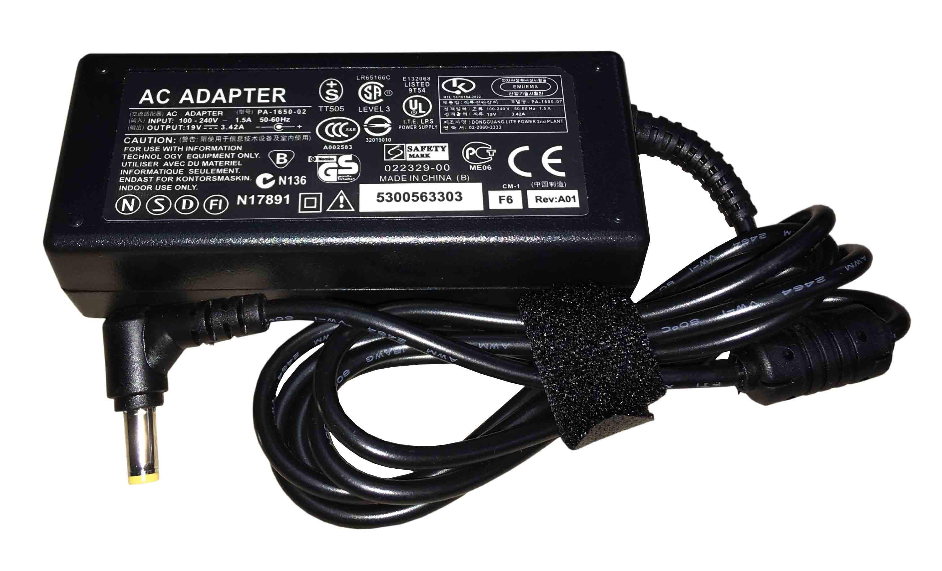 Блок питания для ноутбука Acer 65W 19V 3,42A 5,5 x 1,7 мм (014838)