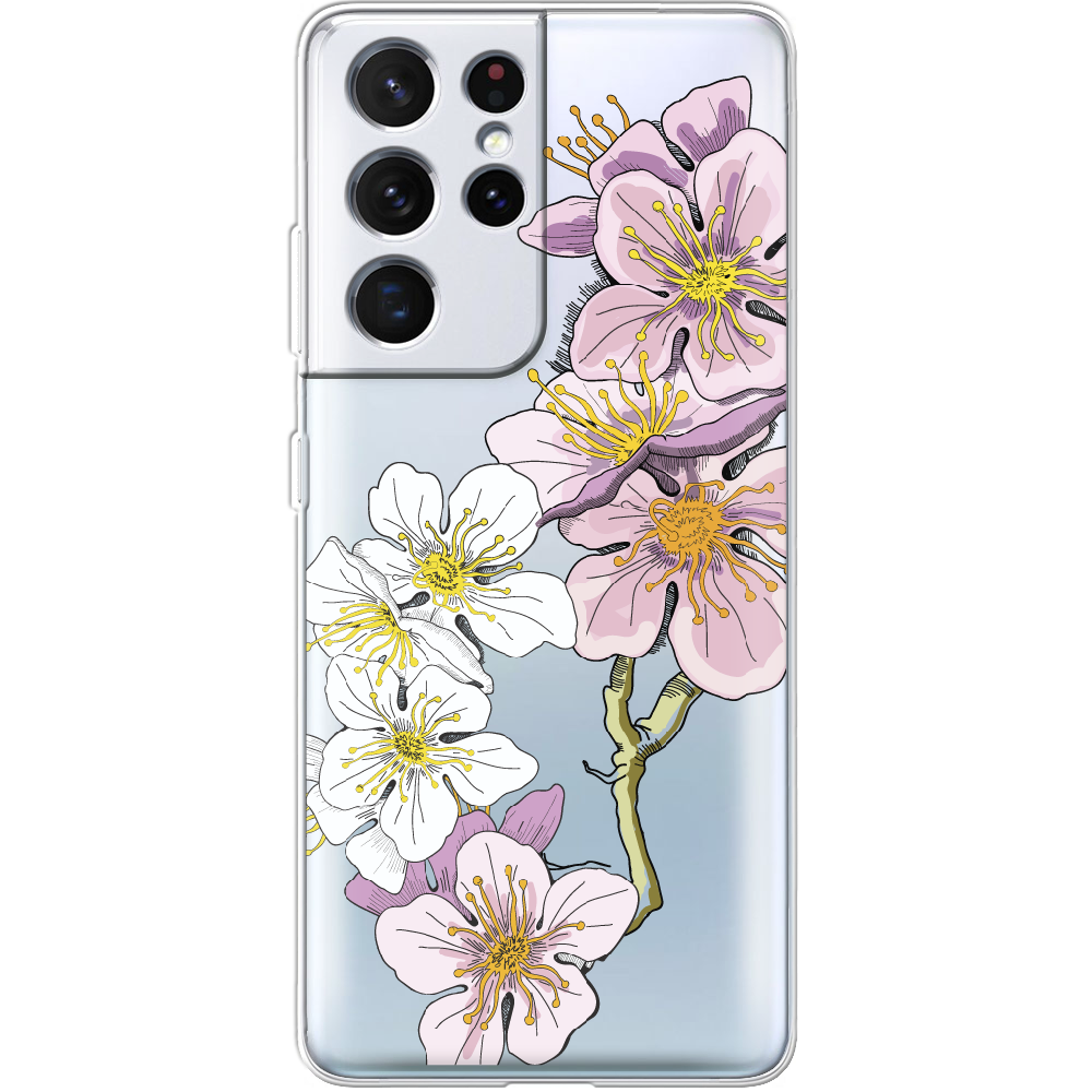 Чехол BoxFace Samsung G998 Galaxy S21 Ultra Cherry Blossom Прозрачный силикон (41719-cc4-41719)