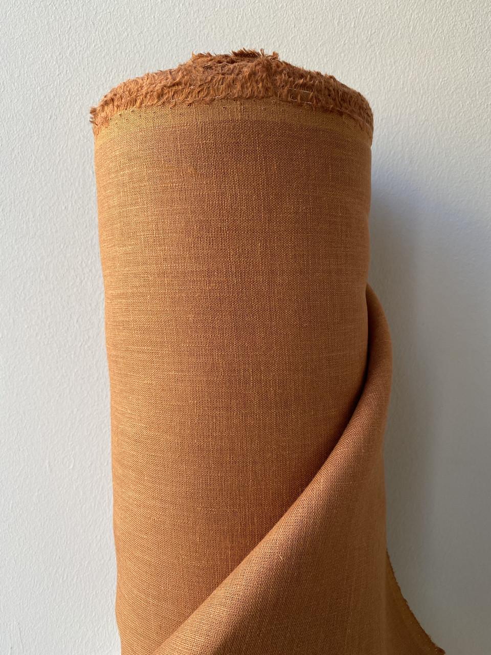 Ткань LINEN PLUS 100% лен 150 см 1765 Рыжевато-коричневый - фото 5