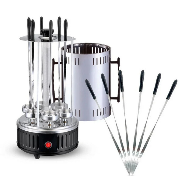 Электрошашлычница вертикальная UKC 8808SW с крышкой на 6 шампуров 1000 Вт (1ecad64a) - фото 3 Электрошашлычница вертикальная UKC 8808SW с крышкой на 6 шампуров 1000 Вт (1ecad64a) - фото 3