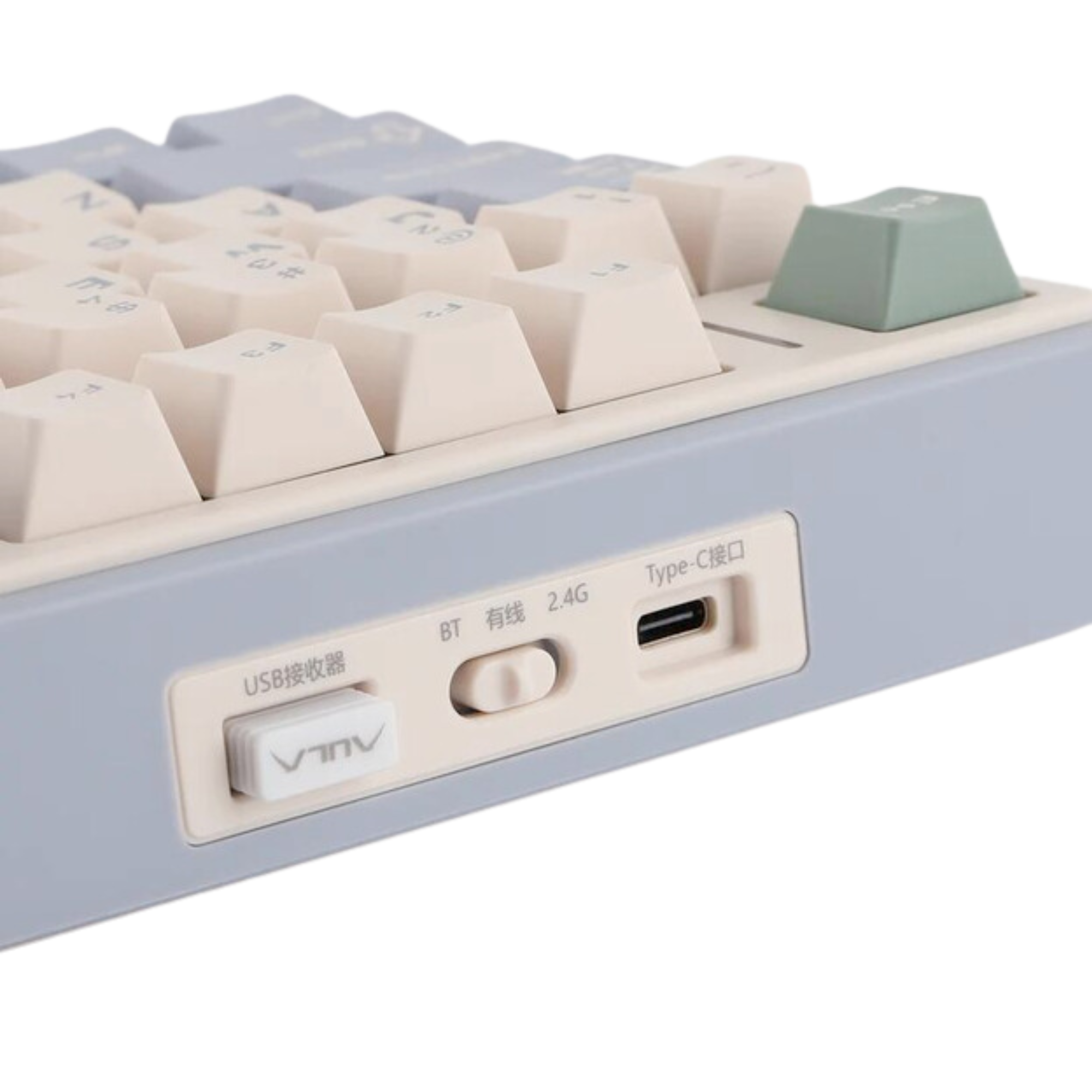 Клавиатура механическая беспроводная Aula F75 с подсветкой RGB и поддержкой Hot-Swap/гравировка ENG/UA/RU White/Green (GS-259) - фото 4 Клавиатура механическая беспроводная Aula F75 с подсветкой RGB и поддержкой Hot-Swap/гравировка ENG/UA/RU White/Green (GS-259) - фото 4