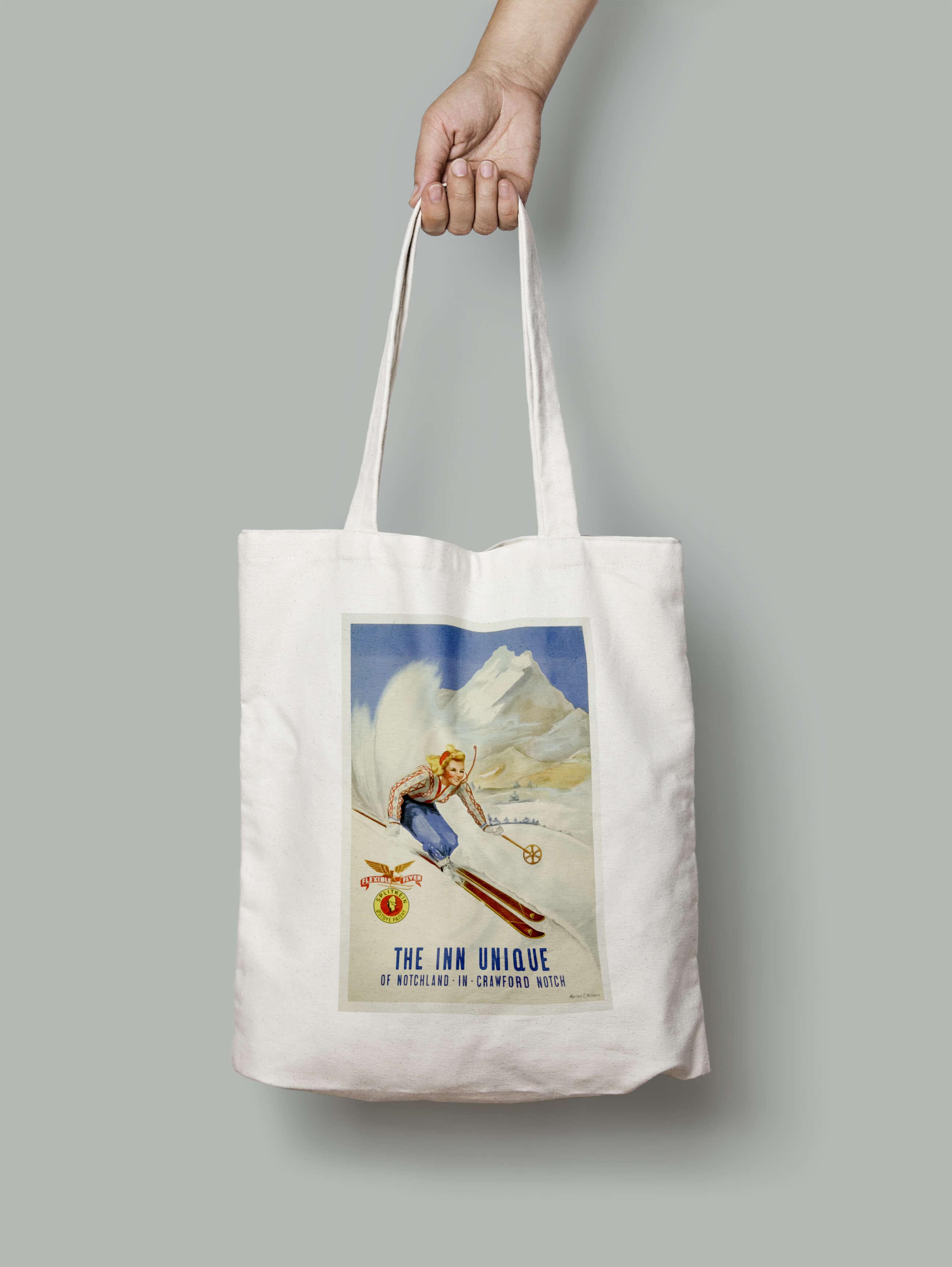 Эко-сумка Девушка съезжает на лыжах шопер (new_hampshire_usa_Bag)