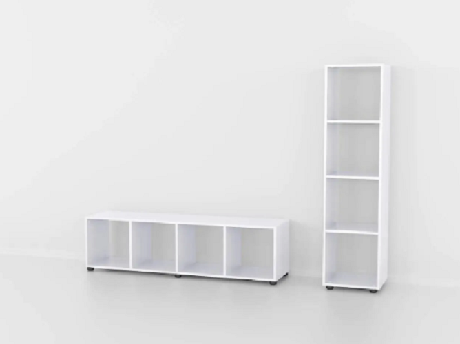 Этажерка для книг и декора на 4 ячейки Белый (Р28) - фото 2