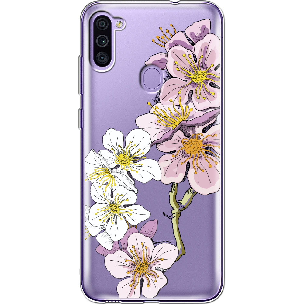 Чехол Boxface Samsung M115 Galaxy M11 Cherry Blossom Прозрачный силикон (39780-cc4-39628)
