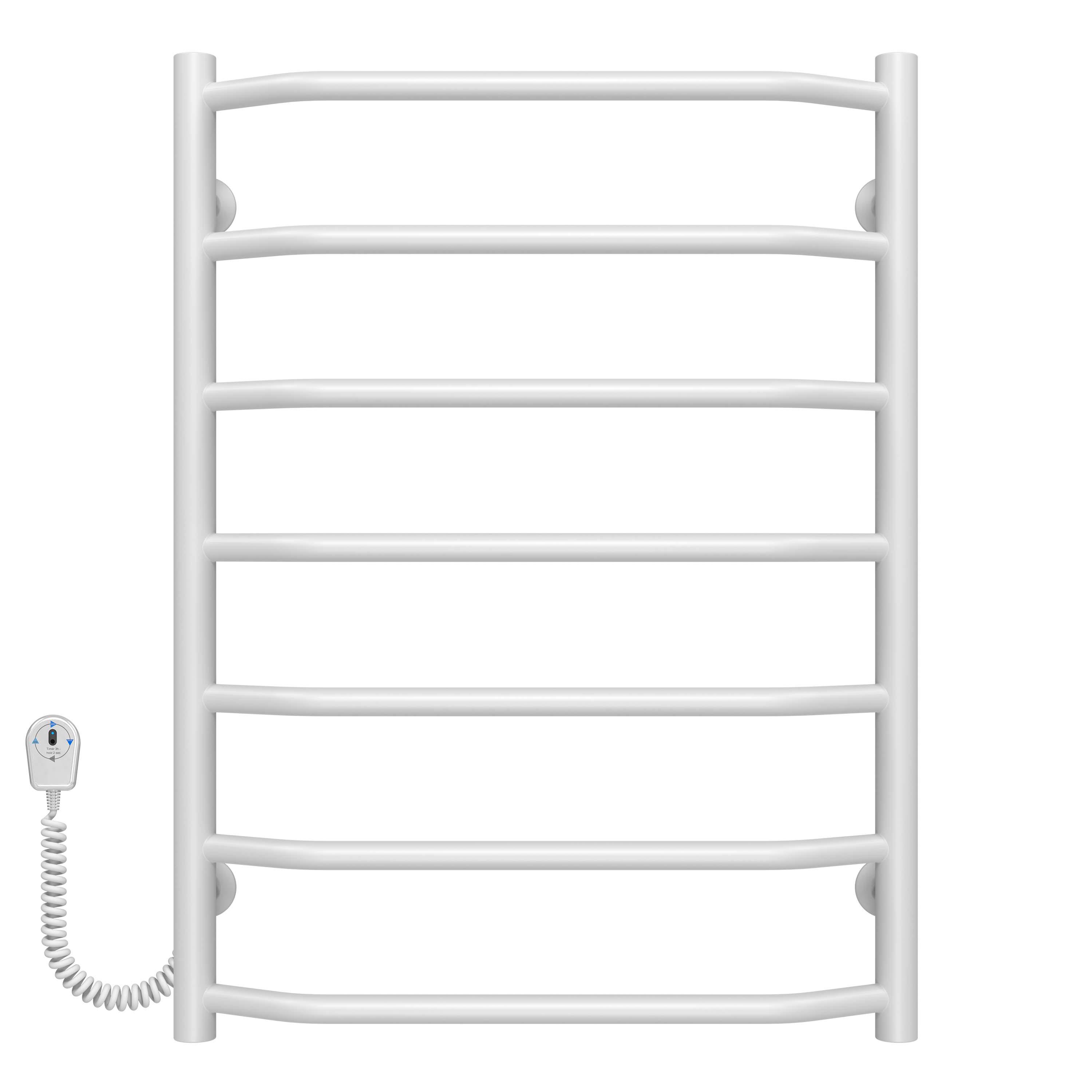 Полотенцесушитель электрический Deffi Трапеция П7 EF16 левое подключение нержавеющая сталь 500х700 мм Белый (C.TR.70.50.7.E.W.L.5)